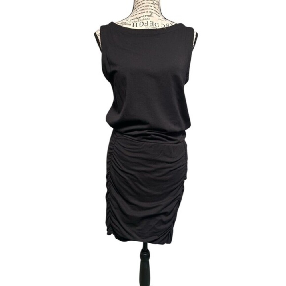 Athleta S Black Sleeveless Ruched‎ Slim Vacation Travel Coastal Chic City Vibes